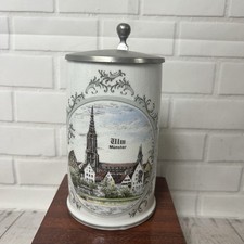 Vintage Ulm Munster Beer Mug/Stein Altenkunstadt Germany 1/2 Liter Lidded picture
