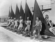 The competitors lined up before start front their boats made large- 1933 Photo picture
