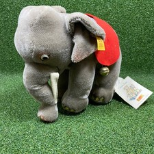 Steiff Classic Series Elephant Plush Red Saddle Bell Button Ear Germany Tagged picture