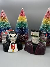 THE MUNSTERS HERMAN AND GRANDPA CERAMIC SALT AND PEPPER SHAKERS MINT UNUSED  picture