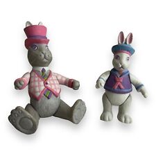 Dept 56 ANDY & WALTER PORCELAIN EASTER RABBITS Movable Arms/Legs 6