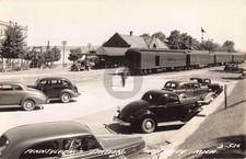 Railroad Pennsylvania Station, Petoskey MI Michigan RPPC Photo Postcard COPY picture