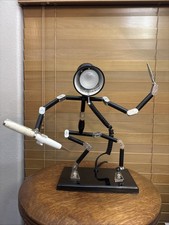 Vintage Holmes Robot Desk Lamp Posable Articulated Industrial Steampunk Black picture