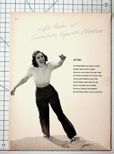 1930s Women's Fashion Magazine Article Sports Clothes Slacks Swimsuits Play picture