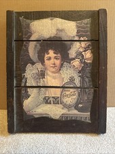 Vintage Coca- Cola Coke Wood Slat Sign Victorian Lady Picture 15 X 12 picture