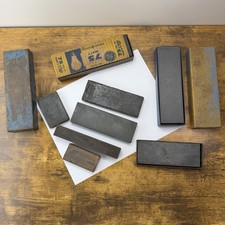 Vintage Sharpening Stone Lot Norton India IB7 Craftsman Whetstone Oilstone Hones picture