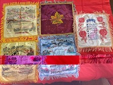 lot of 5 vintage handmade pillow souvenir shames mint condition silk & satin picture