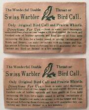 2 Swiss Warbler Bird Call Prairie Whistle Vintage 1950s - Made in Japan (Sealed) picture