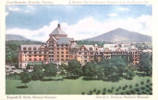 c1940s Vintage Hotel Roanoke Air-Conditioned English Style Inn Luggage Label picture