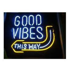 New Good Vibes This Way Arrow Neon Sign Light Lamp Workshop Collection 24