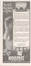 Kum-a-part Cuff Button Antique Magazine Ad 1924 Men's Fashion Jewelry Black picture