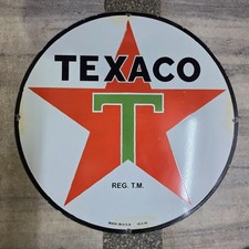 TEXACO STAR PORCELAIN ENAMEL SIGN 29 X 29 INCHES picture