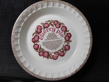 Vintage 1983 CHERRY PIE RECIPE Baking Plate Dish 11