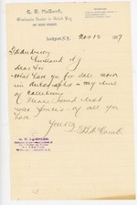 1887 G.T. McComb Lockport NY Autograph Collector Letter Baled Hay Dealer Signed picture