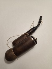Antique German Forester Hunting Pipe Wooden Gesteinpfeife Pocket Windcap Case picture