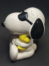VTG Westland Giftware Peanuts Snoopy Joe Cool  Woodstock 8 In Ceramic Bank #8352 picture