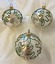 3 Vintage Mercury Glass Christmas Ornaments 3
