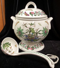 Vintage BOTANIC GARDEN PORTMEIRION SOUP TUREEN + LADLE Old Stamp ~ EXCELLENT picture