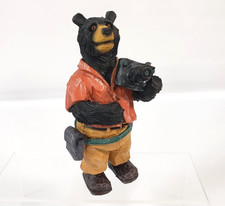 Vintage Resin BEAR Caricature Photographer figurine 6.5in picture