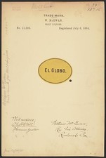 Photo:W. McEwan El Globo Malt Liquors Trade Mark 1884 Label Patent picture