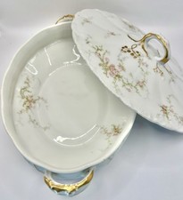Antique Théodore Haviland Limoges France Porcelain Oval Covered Dish Marie-161a picture