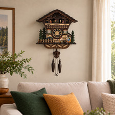 Handcrafted Black Forest Cuckoo Clock Beer Drinkers Quartz German Design Musical picture