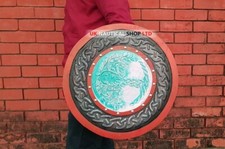Antique  Looking Viking Shield Yggdrasil  Wooden Viking Tree Designer Hand Paint picture