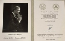 President Jimmy Carter Repose Memorial Prayer Card picture