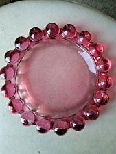 vintage ashtray pink round bubbles 7 1/2 inches no chips picture
