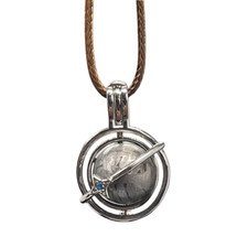 Nickel Plated Muonionalusta Meteorite Planet Pendant Cosmic Jewelry LK384 picture