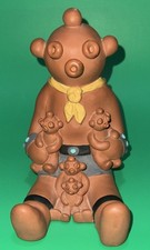 Vintage 1987 Cleo Teissedre Mudhead Storyteller Pottery Sculpture Figurine 6.5