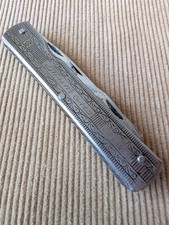 Vintage USSR TITAN Titanium Pocket Knife Soviet Folding Multi Tool 48g EDC picture
