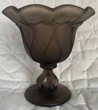 Doric Footed Glass Compote Brown Mist (Satin) by Westmoreland picture