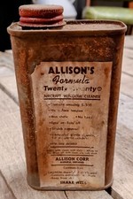 001 Vintage Allison's Twenty-Twenty Aircraft WIndow Cleaner Metal Can picture