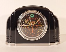 Old Antique Style Zenith Black Dial Desk Alarm Clock - Vintage Tube Radio Style picture
