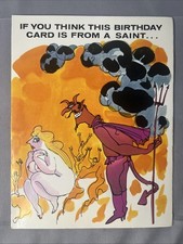 NEW Vintage 1975 PLayboy Birthday Greeting Card Unused Devil Demon Sexy Risqué picture