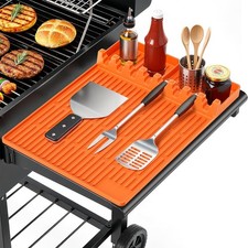 SmartKempt Silicone Grill Mats for Outdoor - Heat 16in x 11.5in, Orange picture