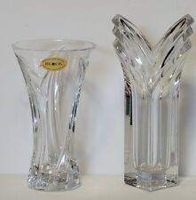 2 Crystal Glass Vases Block 7