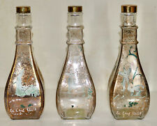 VISTA vintage handpainted glass decanters set of 3 Harzfeld's  MCM picture