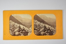 Men Rocks Glacier Valley Chamonix Savoie France Tissue Stereoview picture