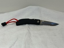 Vintage Browning Seki Japan Model 726 Folding Knife Black Rubber Combo Edge picture
