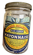 Antique Richard Hellmann's Ribbon Mayonnaise Jar San Francisco California Label picture