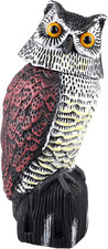 Plastic Owl Statue Decoys for Bird Control - Owl Scarecrow with Rotating Head picture