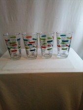 Libbey set of four recipe glasses 16 oz cups. 12 different recipes new  picture