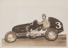 Sam Hanks Floral Park NY in #3 sprint car portrait 1940s - Himes Estate Photo picture