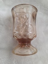 BOYD ART GLASS HOPALONG CASSIDY TOOTHPICK HOLDER PINK 22/1000 Depression Carniva picture