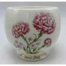 Mother's Day Cachepot by Noritake 1975 White w/ Pink Carnations Gold Lettering picture