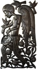 Angel Boy Playing Drum, Haitian Metal Art 18