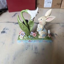 Jim Shore Scent of Spring - Bunny and Easter Lily Figurine 6016368 NEW 2025 picture
