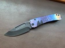 Medford Midi Marauder Solar Flare Flamed Titanium, DLC S45VN Drop Point Knife picture